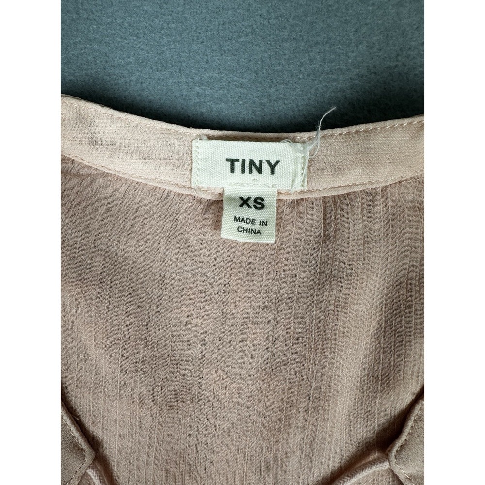 Anthropologie Tiny Pink Embroidered Boho Lace Blouse Long Sleeve Womens XS Fairy - Picture 4 of 10